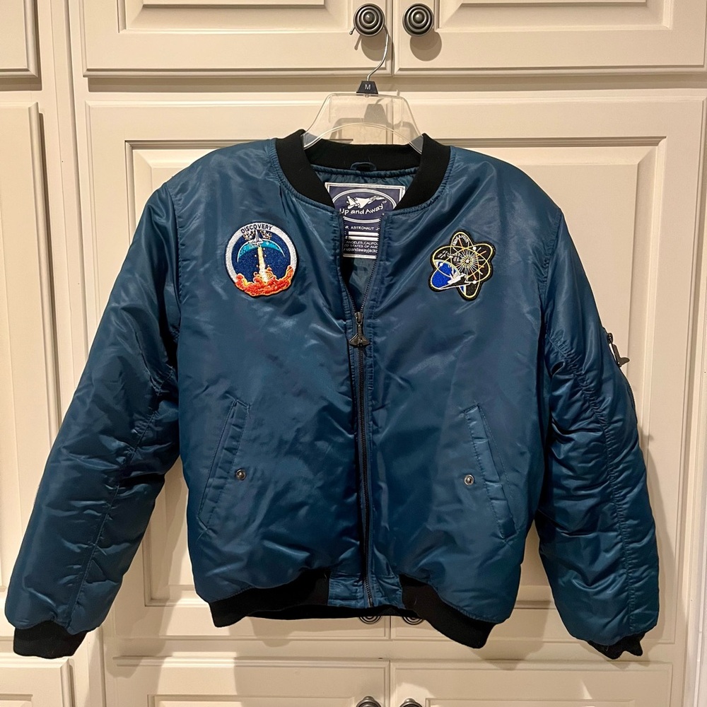 NASA Blue Bomber Jacket with Patches
